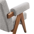 Modway Lyra Upholstered Modern Boucle Fabric Armchair in Light Gray