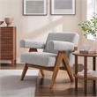 Modway Lyra Upholstered Modern Boucle Fabric Armchair in Light Gray