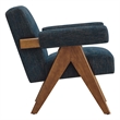 Modway Lyra Upholstered Modern Heathered Fabric Armchair in Azure