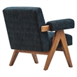 Modway Lyra Upholstered Modern Heathered Fabric Armchair in Azure