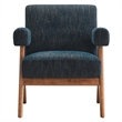 Modway Lyra Upholstered Modern Heathered Fabric Armchair in Azure