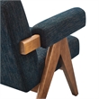 Modway Lyra Upholstered Modern Heathered Fabric Armchair in Azure