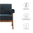 Modway Lyra Upholstered Modern Heathered Fabric Armchair in Azure