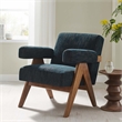 Modway Lyra Upholstered Modern Heathered Fabric Armchair in Azure