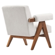 Modway Lyra Upholstered Modern Heathered Fabric Armchair in Ivory