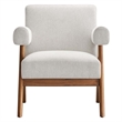 Modway Lyra Upholstered Modern Heathered Fabric Armchair in Ivory