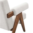 Modway Lyra Upholstered Modern Heathered Fabric Armchair in Ivory