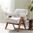 Modway Lyra Upholstered Modern Heathered Fabric Armchair in Ivory