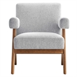 Modway Lyra Upholstered Modern Heathered Fabric Armchair in Light Gray