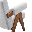 Modway Lyra Upholstered Modern Heathered Fabric Armchair in Light Gray