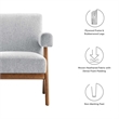 Modway Lyra Upholstered Modern Heathered Fabric Armchair in Light Gray