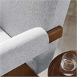 Modway Lyra Upholstered Modern Heathered Fabric Armchair in Light Gray