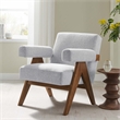 Modway Lyra Upholstered Modern Heathered Fabric Armchair in Light Gray