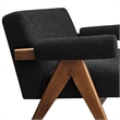 Modway Lyra Upholstered Modern Boucle Fabric Loveseat in Black