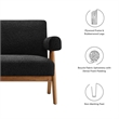 Modway Lyra Upholstered Modern Boucle Fabric Loveseat in Black