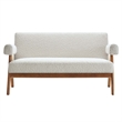 Modway Lyra Upholstered Modern Boucle Fabric Loveseat in Ivory
