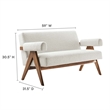 Modway Lyra Upholstered Modern Boucle Fabric Loveseat in Ivory