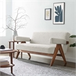 Modway Lyra Upholstered Modern Boucle Fabric Loveseat in Ivory