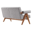 Modway Lyra Upholstered Modern Boucle Fabric Loveseat in Light Gray