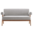 Modway Lyra Upholstered Modern Boucle Fabric Loveseat in Light Gray