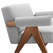 Modway Lyra Upholstered Modern Boucle Fabric Loveseat in Light Gray