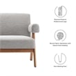 Modway Lyra Upholstered Modern Boucle Fabric Loveseat in Light Gray