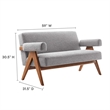 Modway Lyra Upholstered Modern Boucle Fabric Loveseat in Light Gray