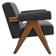 Modway Lyra Upholstered Modern Heathered Fabric Loveseat in Dark Gray