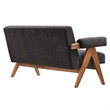 Modway Lyra Upholstered Modern Heathered Fabric Loveseat in Dark Gray