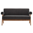Modway Lyra Upholstered Modern Heathered Fabric Loveseat in Dark Gray