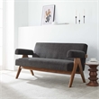 Modway Lyra Upholstered Modern Heathered Fabric Loveseat in Dark Gray