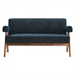 Modway Lyra Upholstered Modern Heathered Fabric Loveseat in Azure