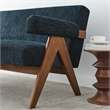 Modway Lyra Upholstered Modern Heathered Fabric Loveseat in Azure