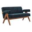 Modway Lyra Upholstered Modern Heathered Fabric Loveseat in Azure