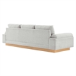 Modway Oasis Upholstered Fabric Sofa with Bolster Armrests in Light Gray