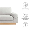 Modway Oasis Upholstered Fabric Sofa with Bolster Armrests in Light Gray