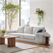 Modway Oasis Upholstered Fabric Sofa with Bolster Armrests in Light Gray