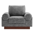 Modway Oasis Upholstered Fabric Armchair with Bolster Armrests in Gray
