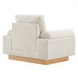 Modway Oasis Upholstered Fabric Armchair with Bolster Armrests in Ivory