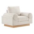 Modway Oasis Upholstered Fabric Armchair with Bolster Armrests in Ivory