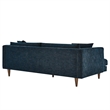 Modway Zoya Upholstered Polyester Fabric Sofa with Tapered Legs in Navy