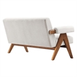 Modway Lyra Upholstered Modern Heathered Fabric Loveseat in Ivory