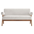 Modway Lyra Upholstered Modern Heathered Fabric Loveseat in Ivory