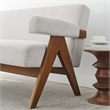 Modway Lyra Upholstered Modern Heathered Fabric Loveseat in Ivory