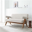 Modway Lyra Upholstered Modern Heathered Fabric Loveseat in Ivory