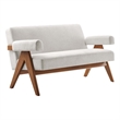 Modway Lyra Upholstered Modern Heathered Fabric Loveseat in Ivory