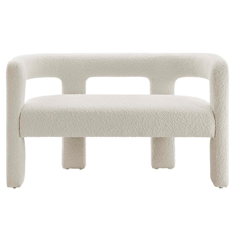 Modway Kayla Upholstered Modern Boucle Fabric Loveseat in Ivory