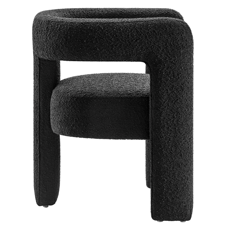 Modway Kayla Upholstered Modern Boucle Fabric Armchair in Black