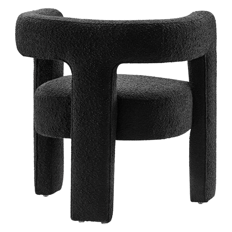 Modway Kayla Upholstered Modern Boucle Fabric Armchair in Black