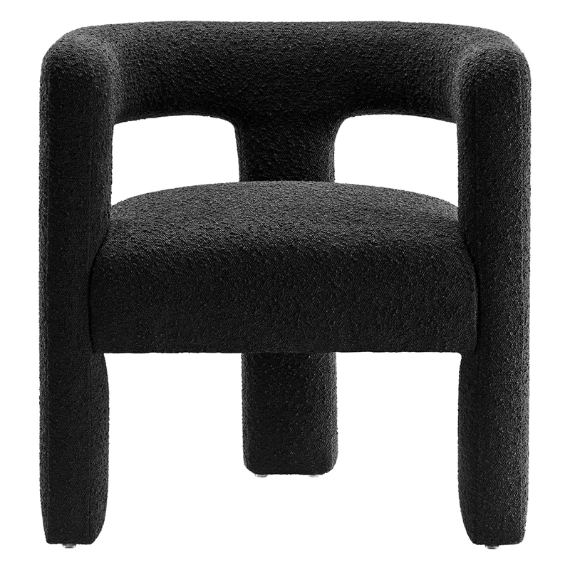 Modway Kayla Upholstered Modern Boucle Fabric Armchair in Black